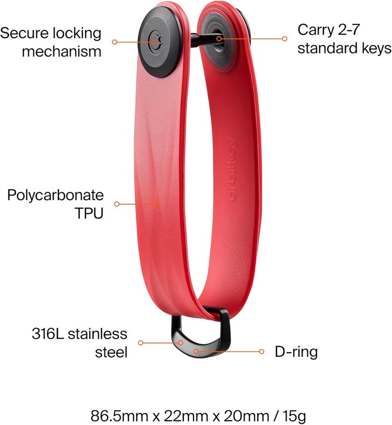 Orbitkey New Active Key Organizer Lite w/updated D-Ring | Weather Resistant, Stainless Steel Locking Mechanism - Image 5